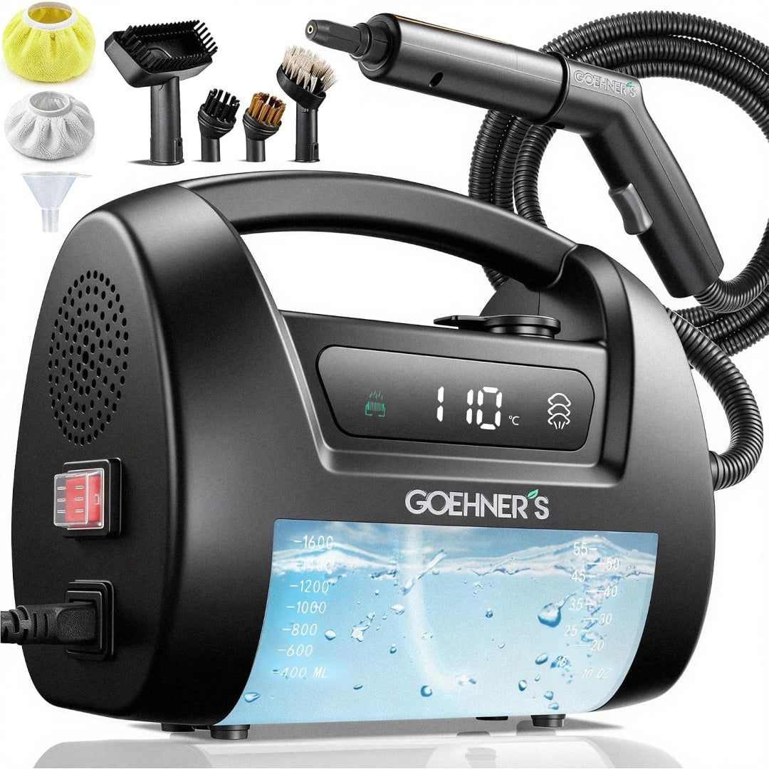 Appareil de nettoyage a la vapeur, coloris noir, avec une contenance annoncee de 1.6 l