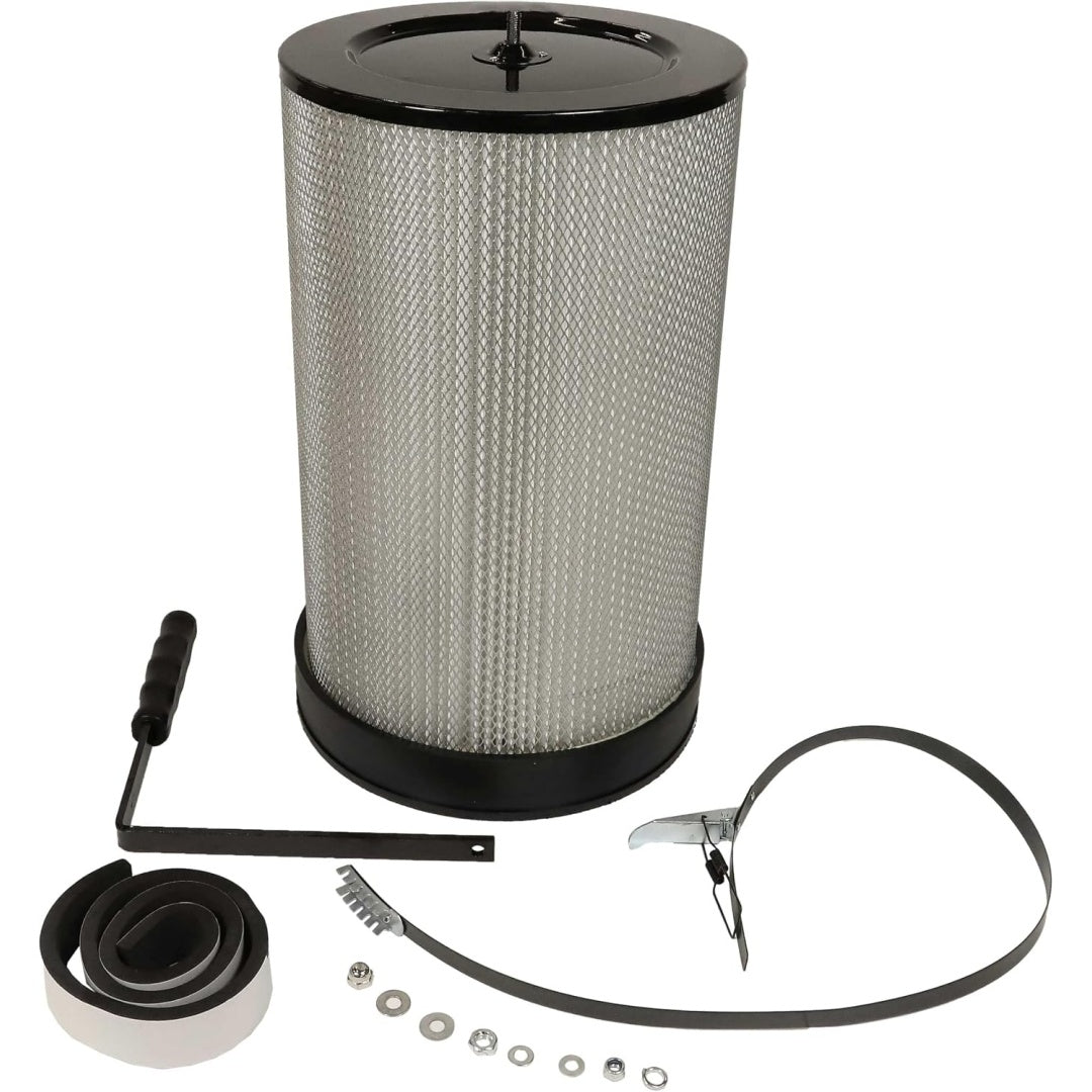 Element de filtration associant retention de la poussiere au coloris gris et noir