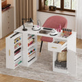 Table de travail, coloris gris et beige, avec une surface de travail