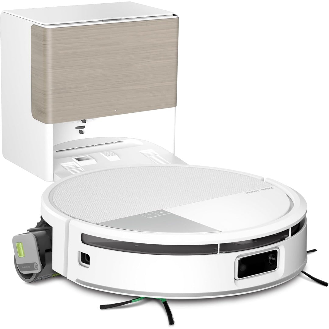 Ensemble robot et station de lavage associant la collecte de la poussiere et l'entretien des tapis