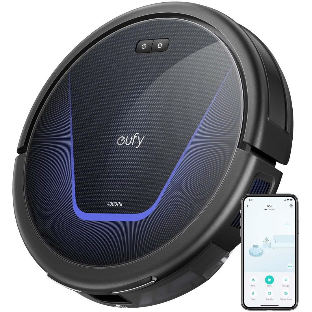 Robot aspirant autonome integrant l'entretien des tapis et un reglage par application
